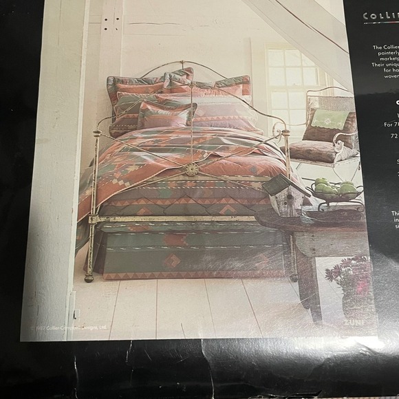 Collier Campbell combed cotton‎ King Flat Sheet Zuni 1991 vintage New southwest - Picture 5 of 10